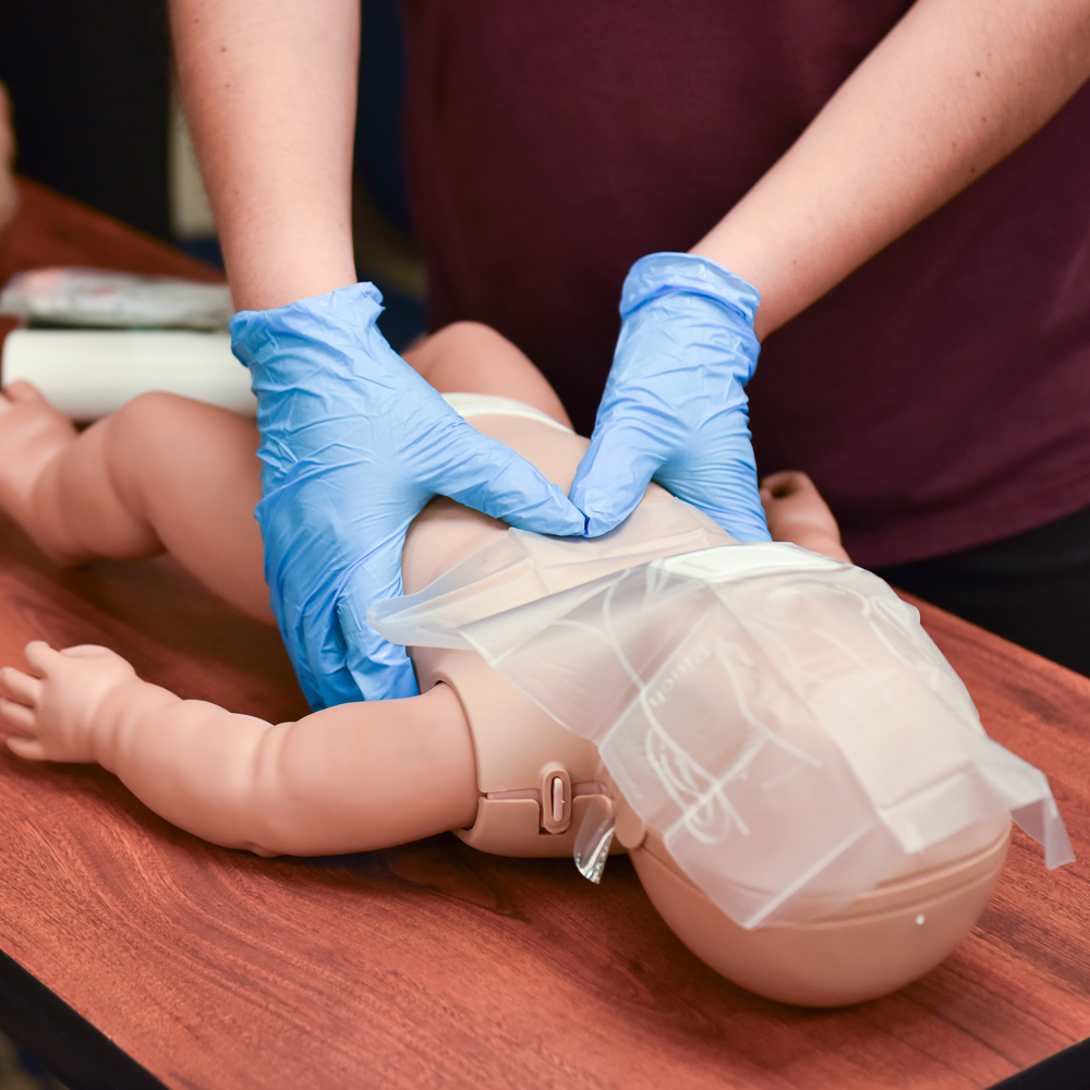 Medical checkup on a Dummy baby
